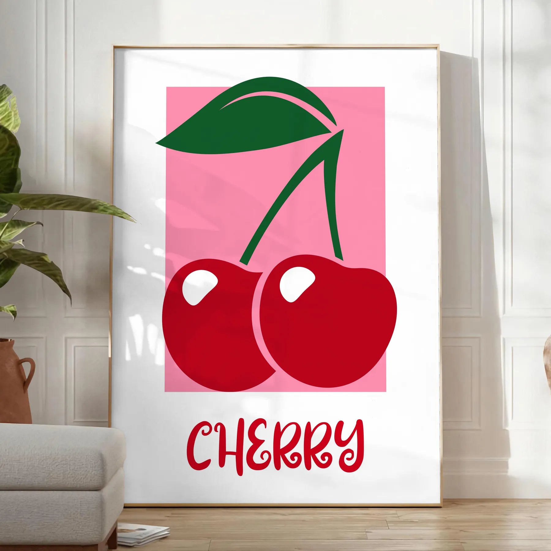 kitchen Cherry 2 1 poster harmonious blend gray green hues exquisite piece wall art perfect gift idea food lovers special touch artwork space unframed options decor