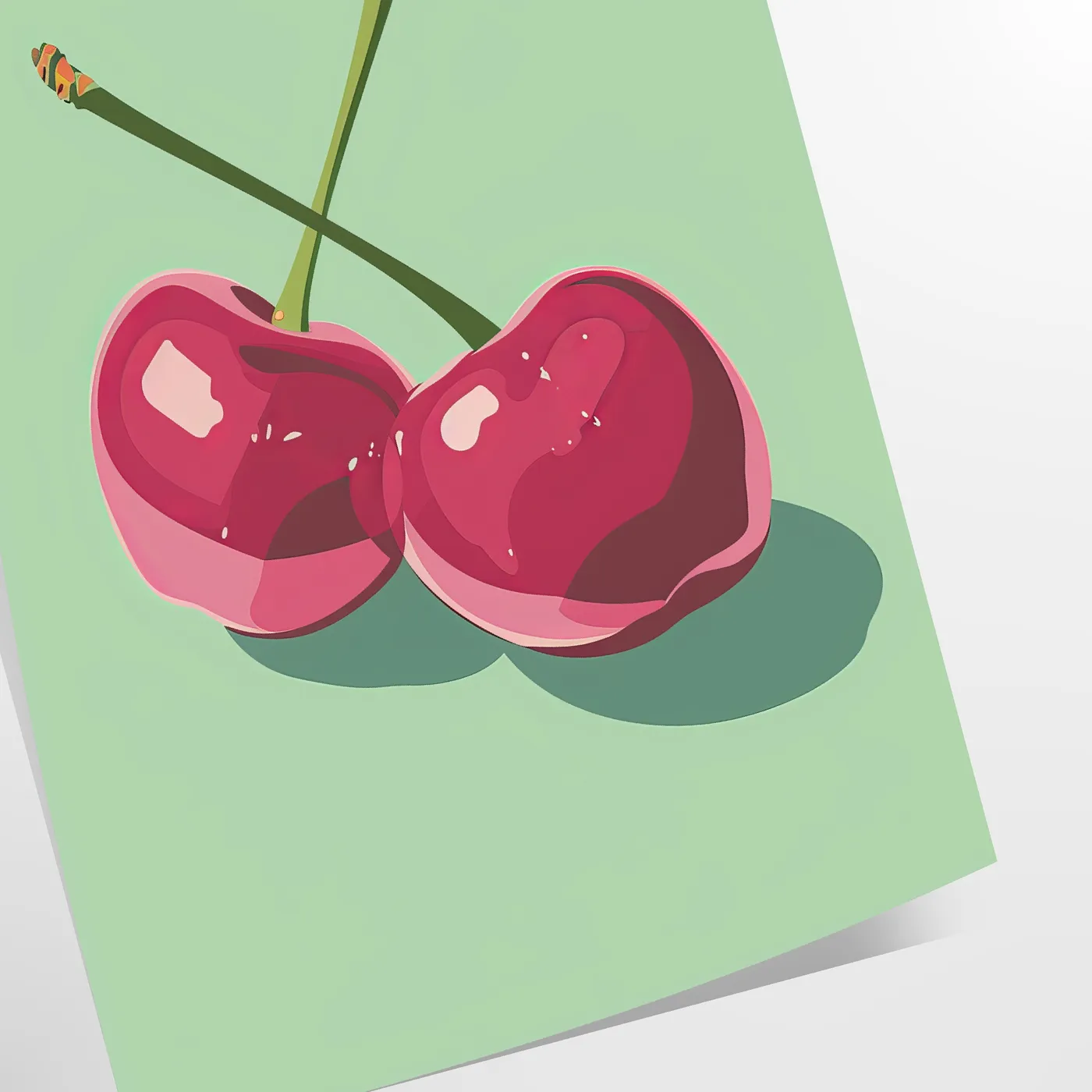 kitchen vibrant Cherry 2 poster stunning combination orange blue hues eye wall art print ideal gift lovers unframed option personalized touch