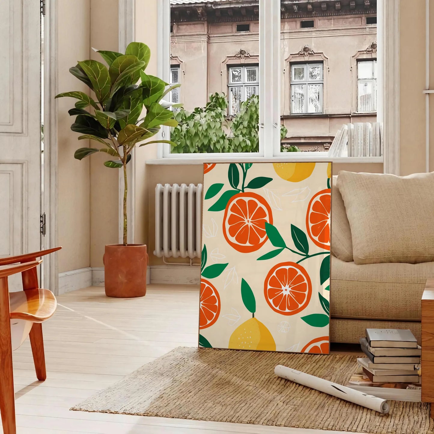 kitchen Citrus Art Poster vibrant green orange hues lively wall perfect zest space great gift food enthusiasts artwork available unframed options