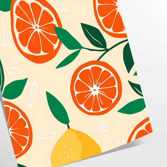 kitchen Citrus Art Poster vibrant green orange hues lively wall perfect zest space great gift food enthusiasts artwork available unframed options