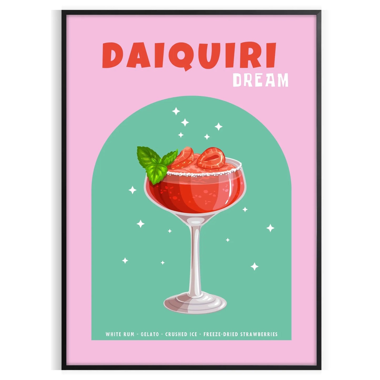 space vibrant zest cocktail daiquiri captivating poster lush green citrus orange wall art print ideal gift lovers enthusiasts frame decor needs