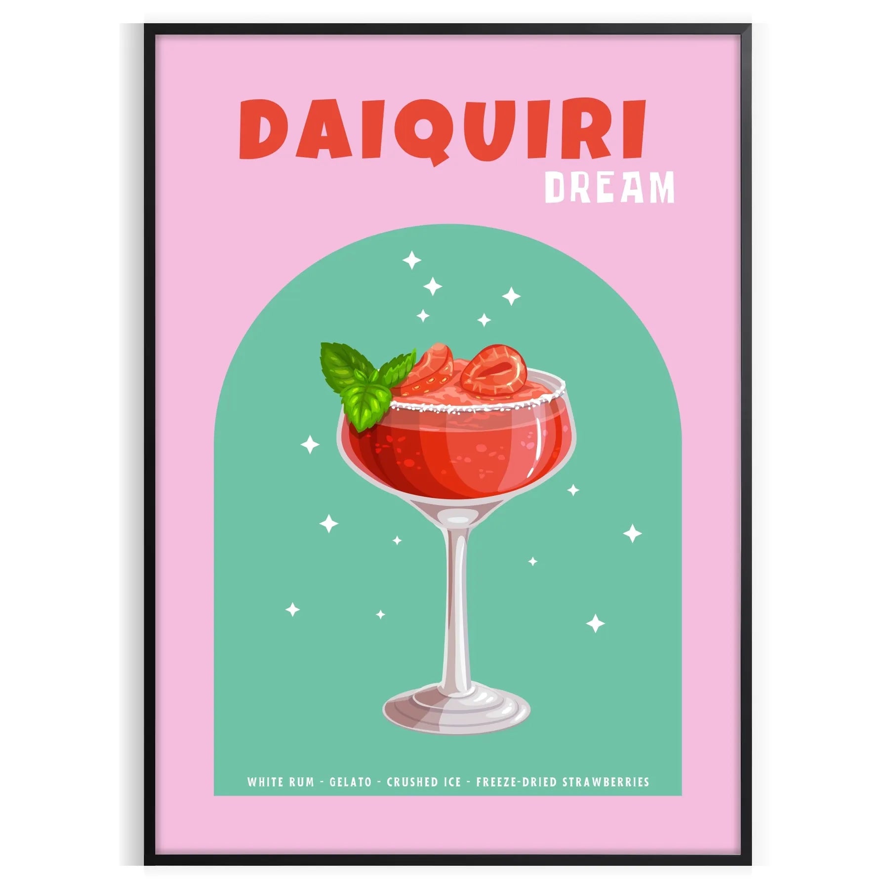 space vibrant zest cocktail daiquiri captivating poster lush green citrus orange wall art print ideal gift lovers enthusiasts frame decor needs