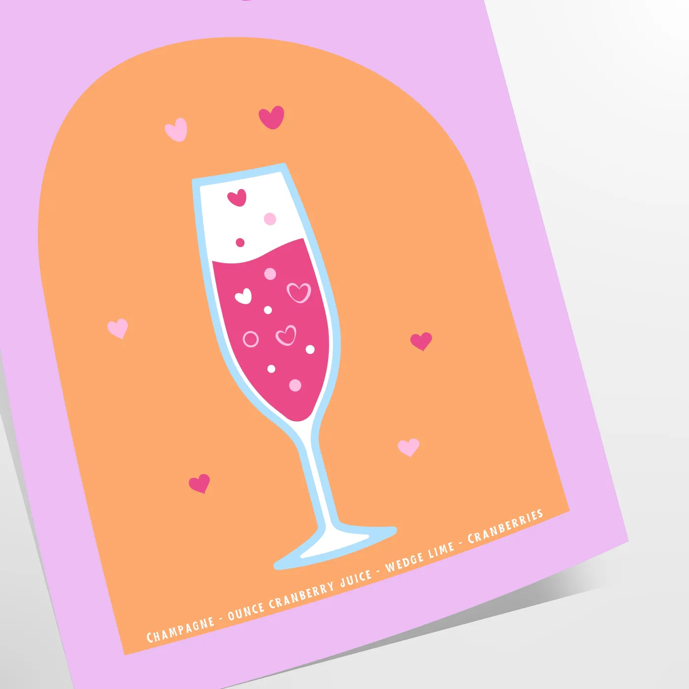 space vibrant cocktail champagne poster delightful blend pink yellow hues wall art distinctive gift eye print touch elegance room unframed styles decor