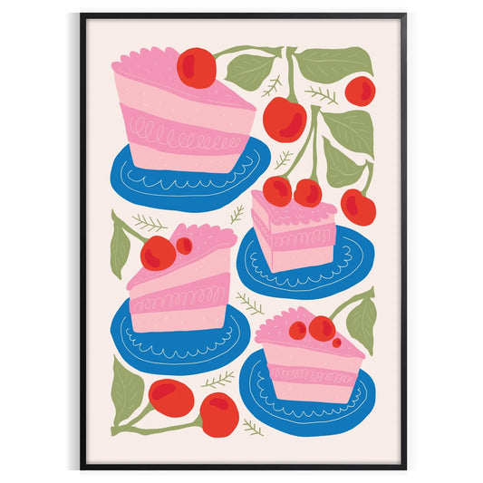 kitchen sweet haven vibrant dessert poster playful orange blue hues print splash charm decor gift unique wall art accent unframed version artwork